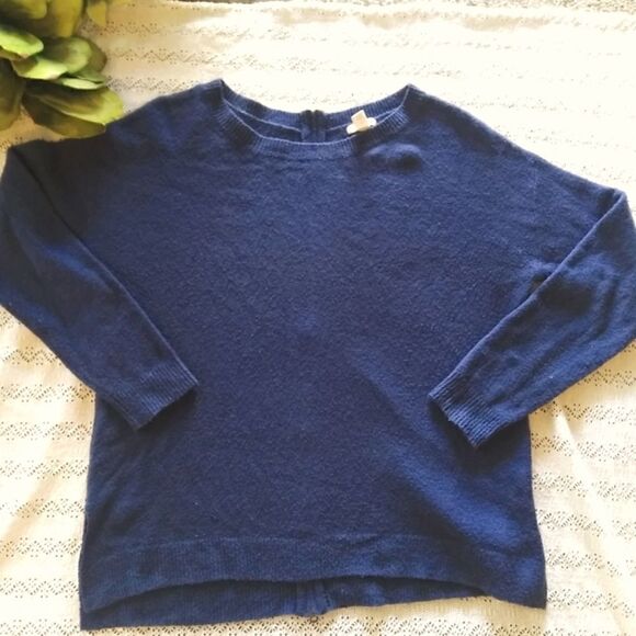 Caslon royal blue wool blend sweater with zipper detailing in back - Picture 3 of 16